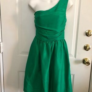 Coren Moore 100% silk shantung one shoulder dress